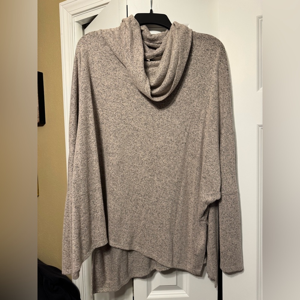 Three Bird Nest Women's Cowl Neck Sweater in Heather Gray